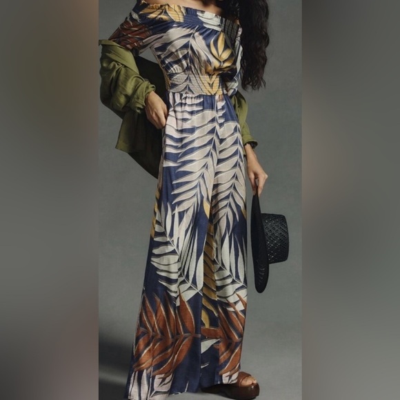 Anthropologie Pants - NWT Anthropologie Hutch off Shoulder Jumpsuit Size Medium Petite